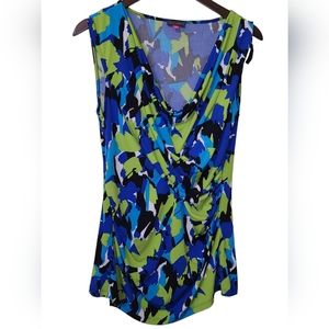 Vince Camuto Ruched Sleeveless Blouse with Draped Neckline